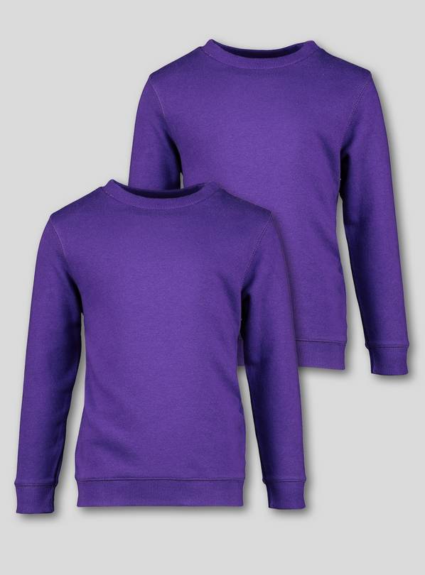 Bright Purple Crew Neck Sweatshirts 2 pack 10 years